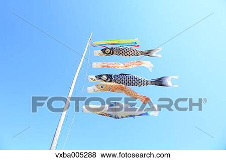 Flying Carps And Blue Sky View Large Photo Image Stock Photo - Flying Carps And Blue Sky. Fotosearch