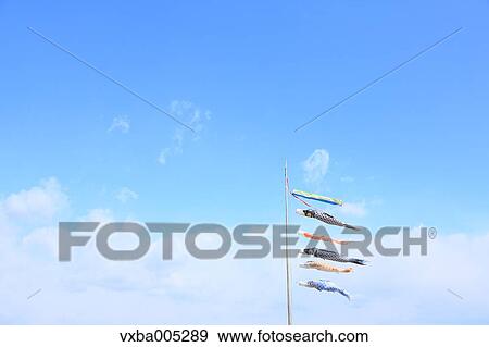 Flying Carps And Blue Sky View Large Photo Image Stock Photo - Flying Carps And Blue Sky. Fotosearch
