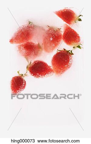 Frozen Strawberries View Large Photo Image Stock Image - Frozen Strawberries. Fotosearch
