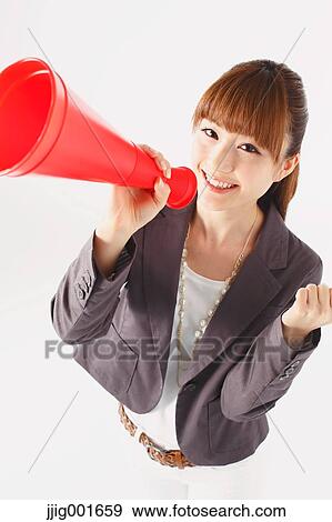 Half length portrait of Japanese young businesswoman against white background View Large Photo Image Stock Photo - Half length portrait of Japanese young businesswoman against white background. Fotosearch