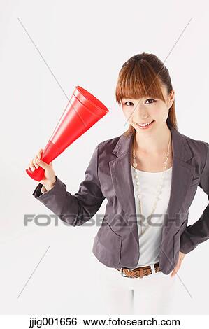 Half length portrait of Japanese young businesswoman against white background View Large Photo Image Stock Photograph - Half length portrait of Japanese young businesswoman against white background. Fotosearch