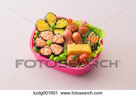 Stock Image - Japanese style bento lunch box. Fotosearch