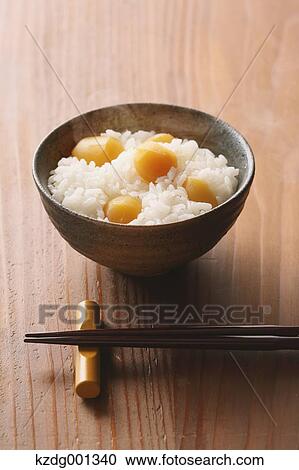 Japanese style chestnut rice View Large Photo Image Stock Image - Japanese style chestnut rice. Fotosearch