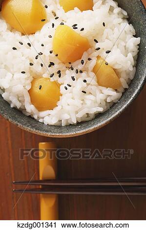 Japanese style chestnut rice View Large Photo Image Stock Image - Japanese style chestnut rice. Fotosearch