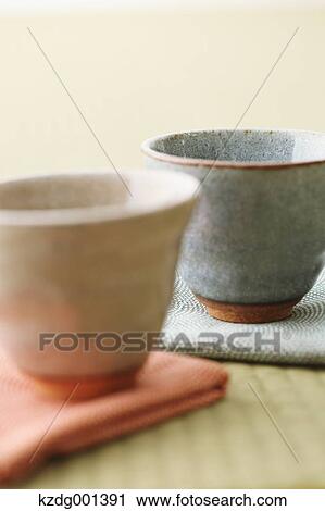 Stock Image - Japanese style tableware. Fotosearch