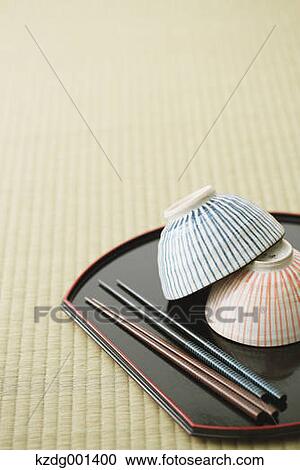 Stock Image - Japanese style tableware. Fotosearch