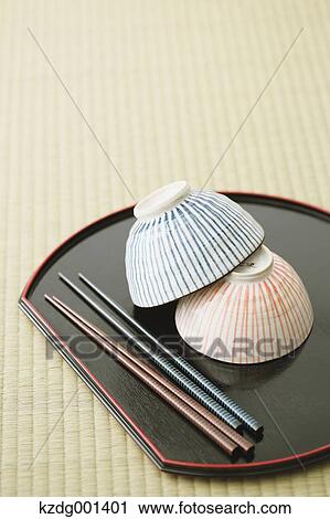 Stock Image - Japanese style tableware. Fotosearch