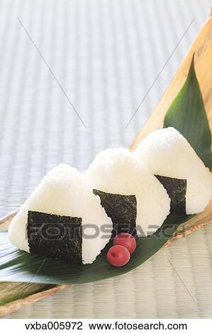 Stock Image - Onigiri rice balls. Fotosearch