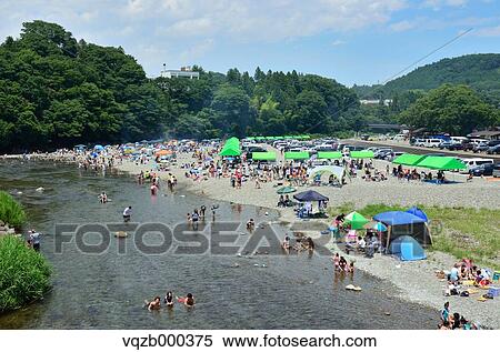 People Camping By A River, Japan View Large Photo Image Stock Photography - People Camping By A River, Japan. Fotosearch