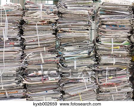 Piled newspapers View Large Photo Image Stock Photo - Piled newspapers. Fotosearch