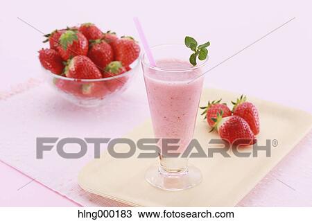 Strawberry Smoothie View Large Photo Image Stock Image - Strawberry Smoothie. Fotosearch