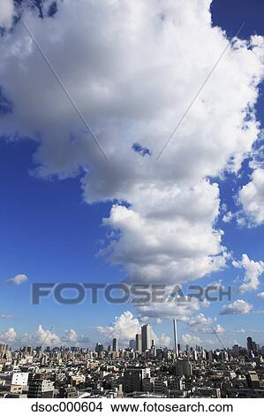 Tokyo Cityscape And Sky View Large Photo Image Picture - Tokyo Cityscape And Sky. Fotosearch