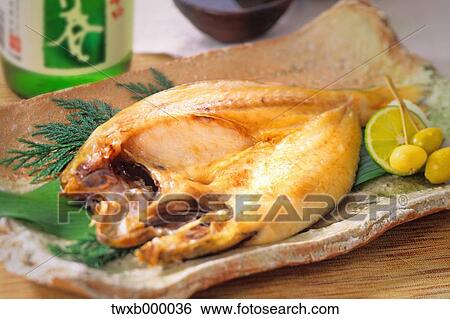 Stock Photograph - Japanese style grilled fish. Fotosearch