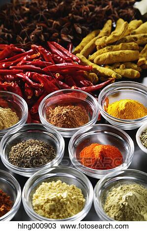 Stock Image - Assorted spices. Fotosearch
