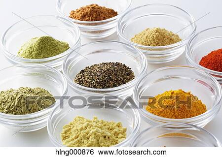 Stock Photograph - Assorted spices. Fotosearch