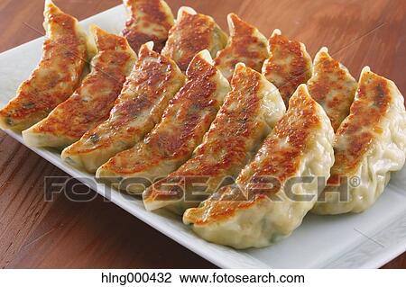 Stock Image - Gyoza dumplings. Fotosearch