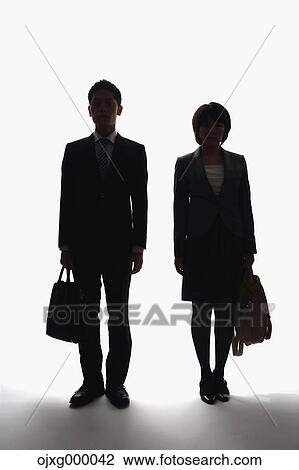 Stock Image - Japanese business people silhouette. Fotosearch