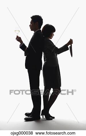 Stock Photo - Japanese business people silhouette. Fotosearch