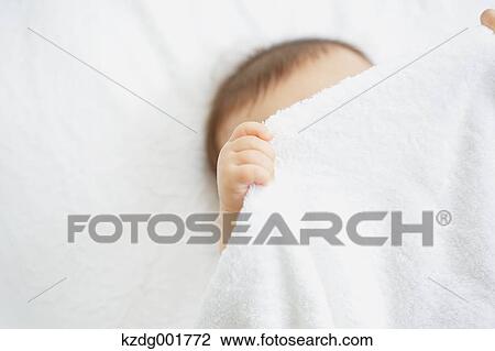 Stock Image - Japanese newborn portrait. Fotosearch