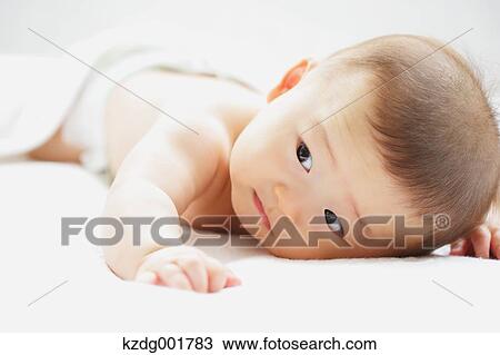 Stock Image - Japanese newborn portrait. Fotosearch