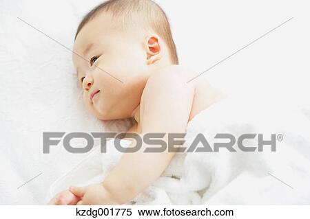 Stock Photography - Japanese newborn portrait. Fotosearch