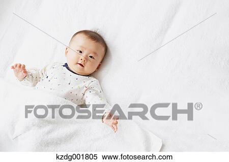 Stock Photography - Japanese newborn portrait. Fotosearch