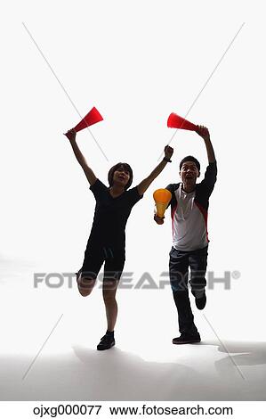 Japanese people cheering View Large Photo Image Stock Photo - Japanese people cheering. Fotosearch