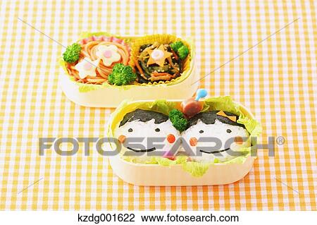 Stock Image - Japanese style character lunch box. Fotosearch