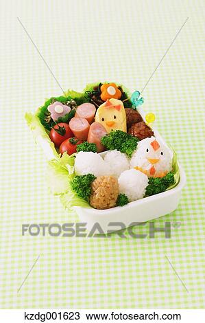 Stock Image - Japanese style character lunch box. Fotosearch