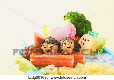 Stock Image - Japanese style character lunch box. Fotosearch