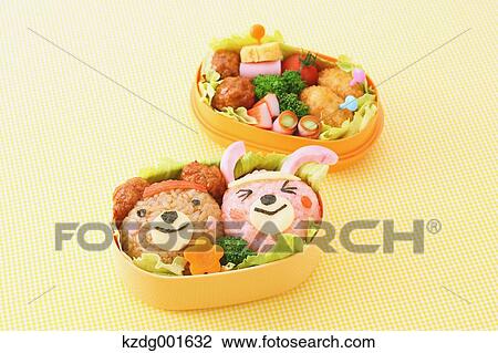 Stock Image - Japanese style character lunch box. Fotosearch