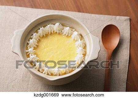 Pudding in a pot View Large Photo Image Stock Photo - Pudding in a pot. Fotosearch