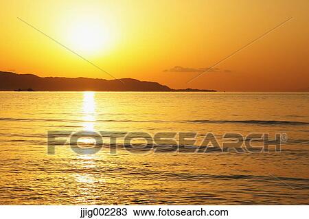 "Sea at sunset, Chiba Prefecture, Japan" View Large Photo Image Stock Image - "Sea at sunset, Chiba Prefecture, Japan". Fotosearch