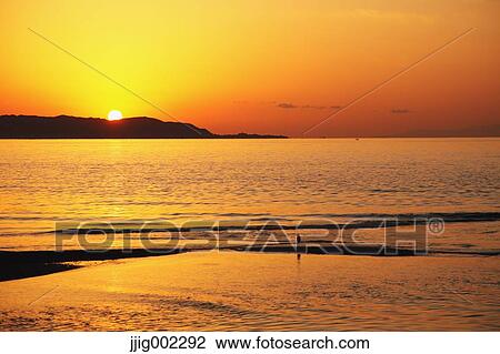 "Sea at sunset, Chiba Prefecture, Japan" View Large Photo Image Stock Image - "Sea at sunset, Chiba Prefecture, Japan". Fotosearch