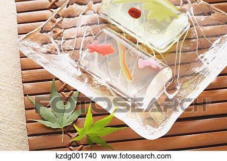 Stock Image - Soft Adzuki Bean Jelly. Fotosearch