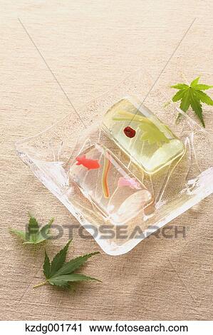 Stock Image - Soft Adzuki Bean Jelly. Fotosearch