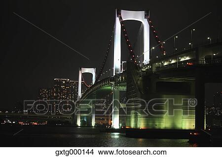 Picture - "View of Rainbow Bridge, Tokyo, Japan". Fotosearch