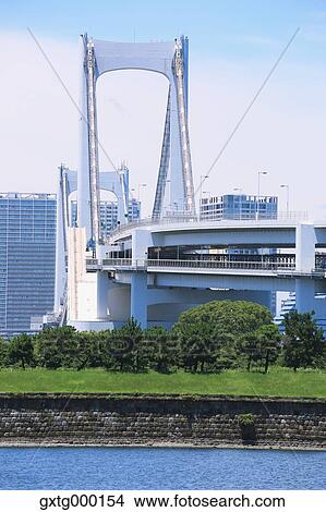 "View of Rainbow Bridge, Tokyo, Japan" View Large Photo Image Picture - "View of Rainbow Bridge, Tokyo, Japan". Fotosearch