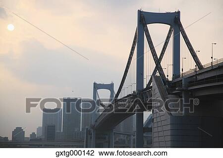 "View of Rainbow Bridge, Tokyo, Japan" View Large Photo Image Stock Image - "View of Rainbow Bridge, Tokyo, Japan". Fotosearch