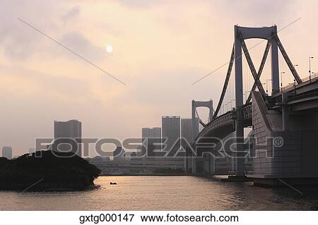 Stock Photo - "View of Rainbow Bridge, Tokyo, Japan". Fotosearch