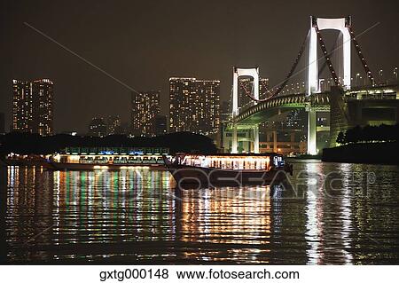 "View of Rainbow Bridge, Tokyo, Japan" View Large Photo Image Stock Photo - "View of Rainbow Bridge, Tokyo, Japan". Fotosearch
