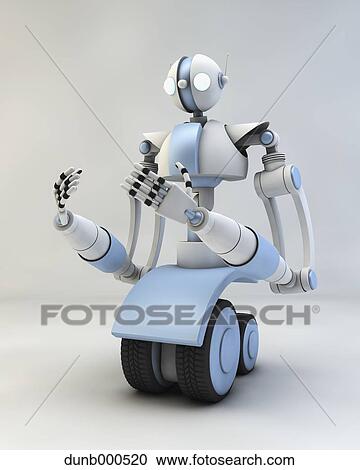 Stock Image - 3D Robot rendering. Fotosearch