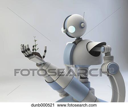 Stock Image - 3D Robot rendering. Fotosearch