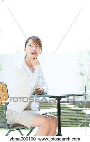 Stock Image - Attractive young girl portrait. Fotosearch