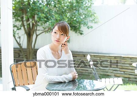 Stock Image - Attractive young girl portrait. Fotosearch