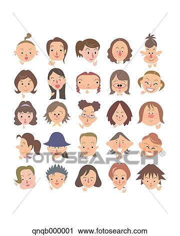 Stock Image - Faces illustration. Fotosearch