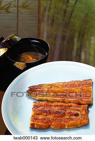Stock Image - Grilled eel. Fotosearch