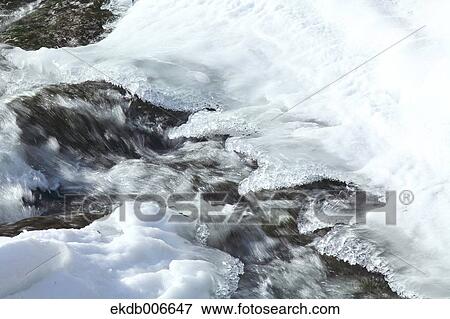 Ice and water stream View Large Photo Image Stock Photo - Ice and water stream. Fotosearch