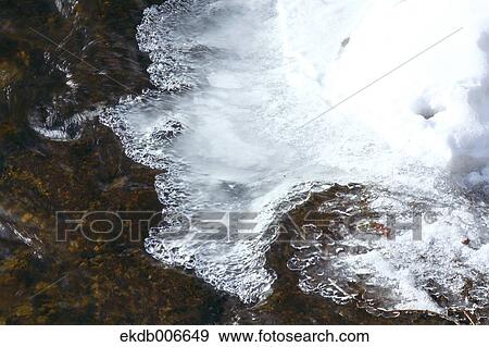 Ice and water stream View Large Photo Image Stock Photo - Ice and water stream. Fotosearch