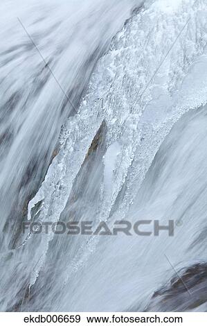 Stock Photo - Ice and water stream. Fotosearch